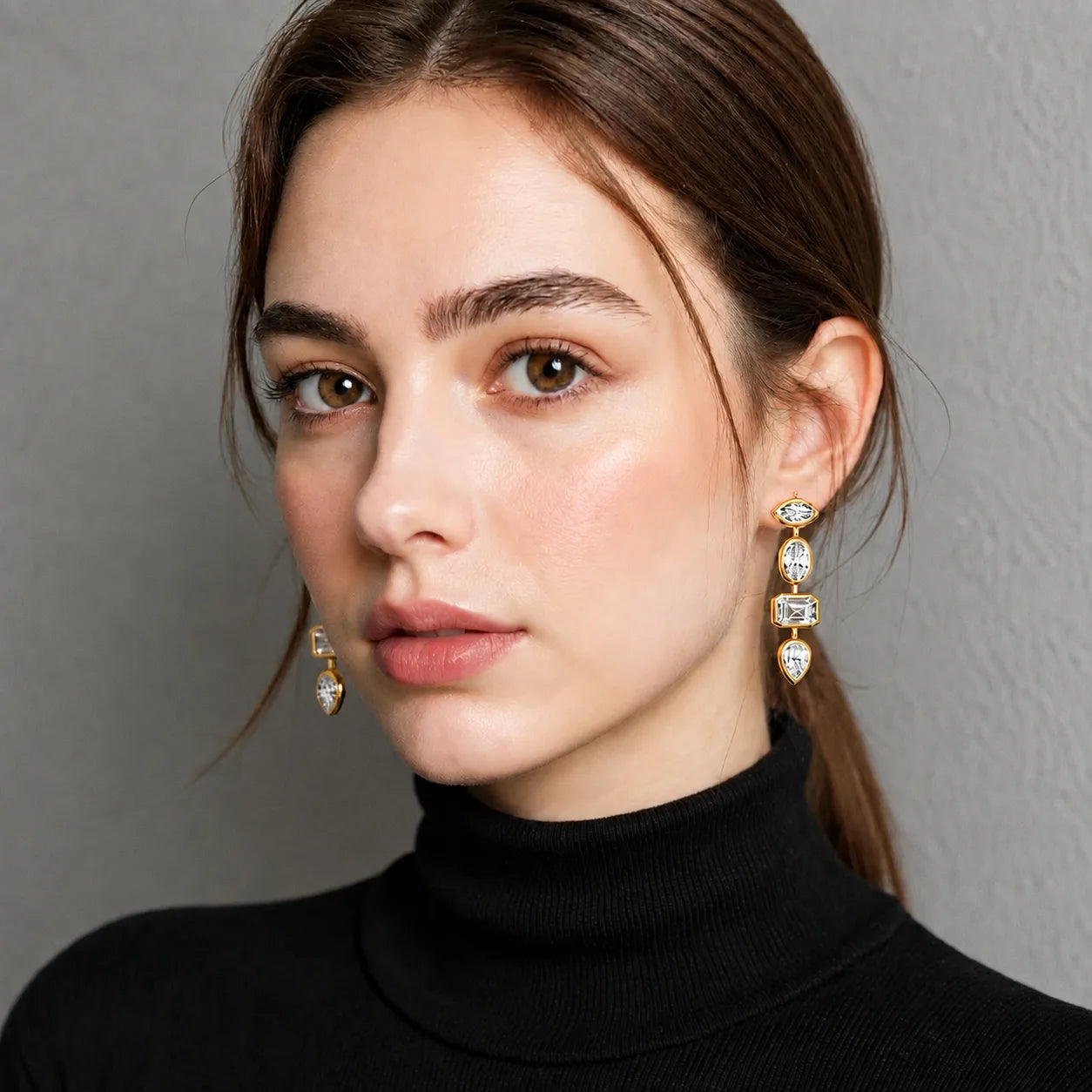 The Cascade Bezel Earrings