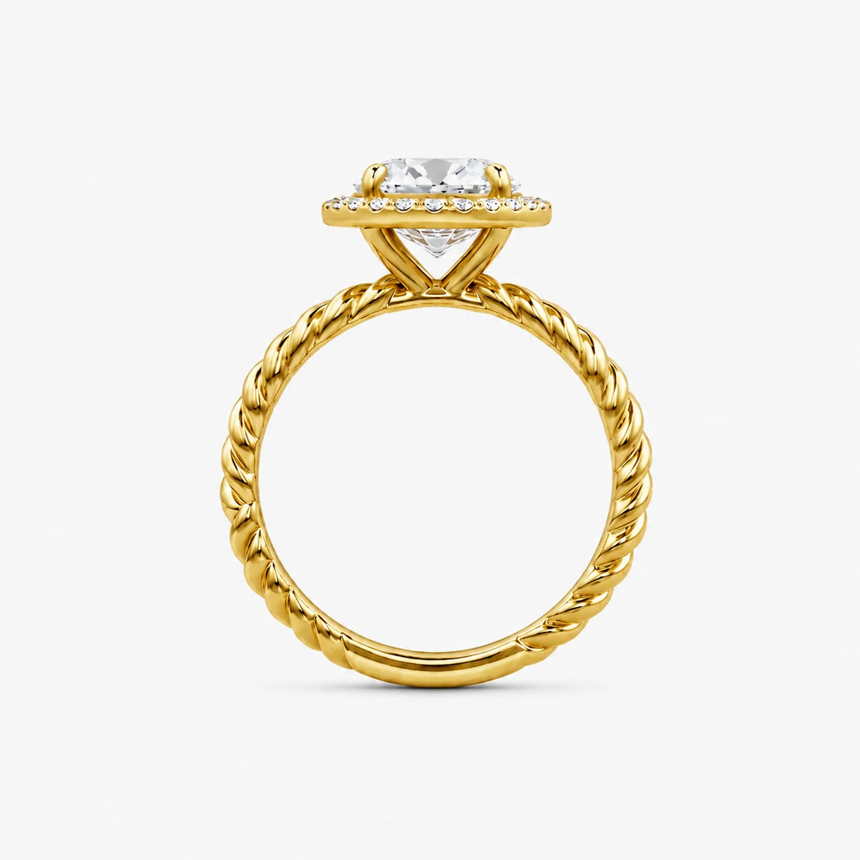 The Lumiere Corda Oval Halo Solitaire Ring