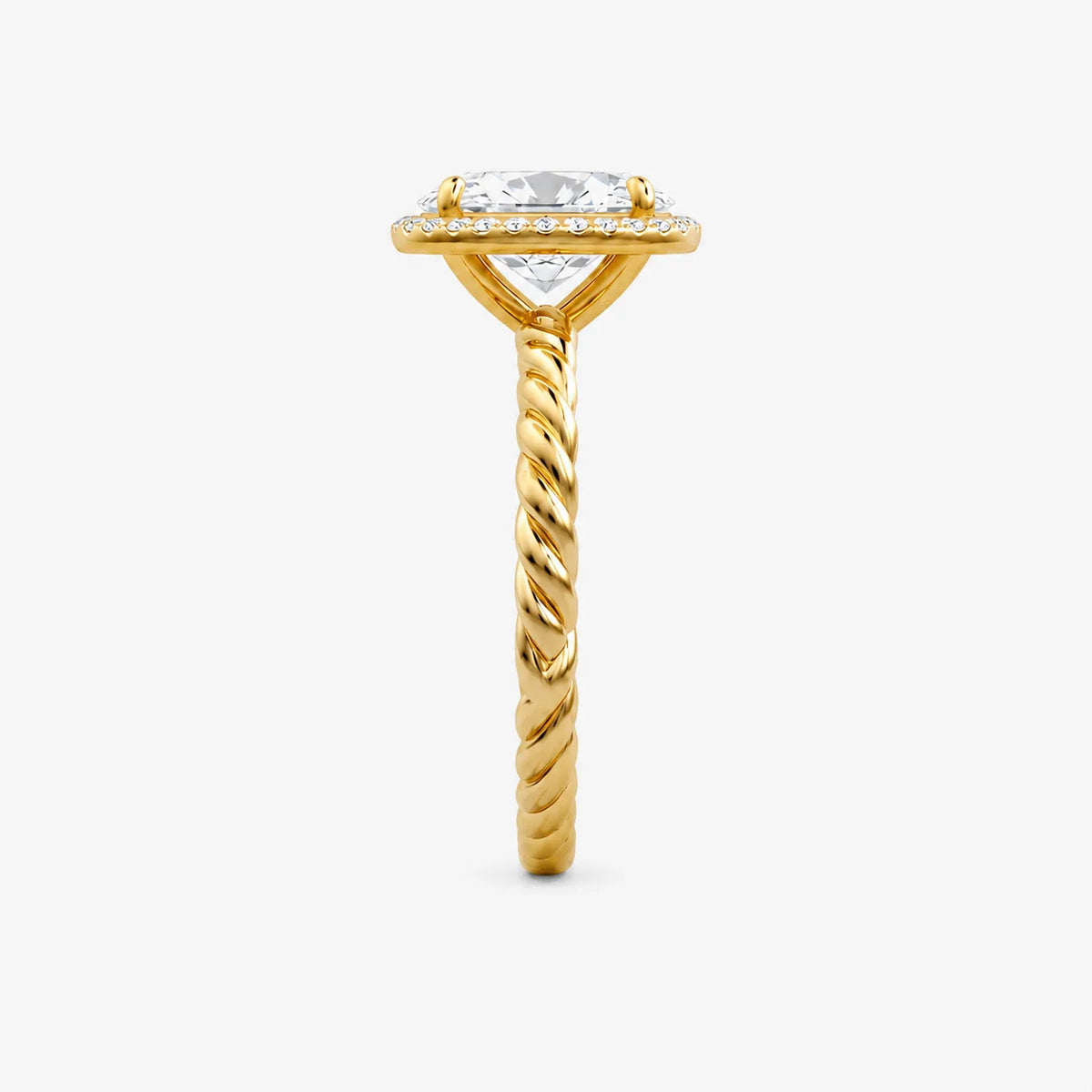 The Lumiere Corda Oval Halo Solitaire Ring
