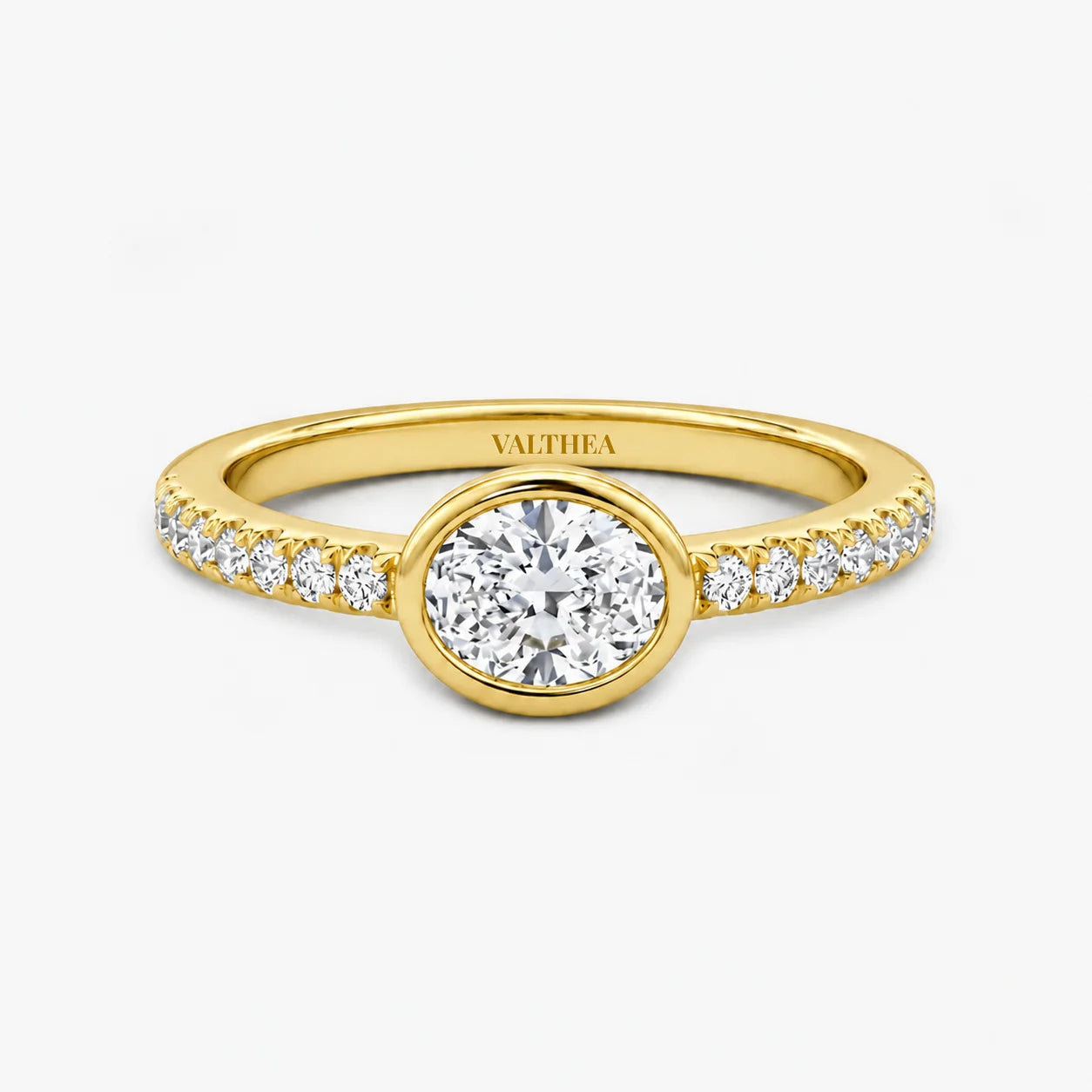 The Lux Ordo Lumiere Oval Bezel Pave Ring