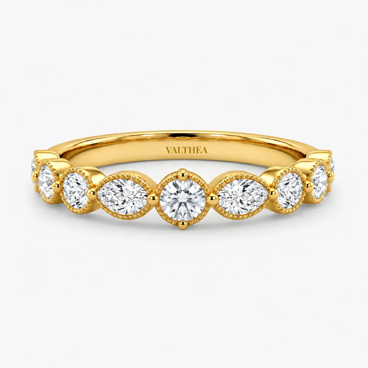 The Cor Lux Ordo Marquise Milgrain Pave Eternity Ring