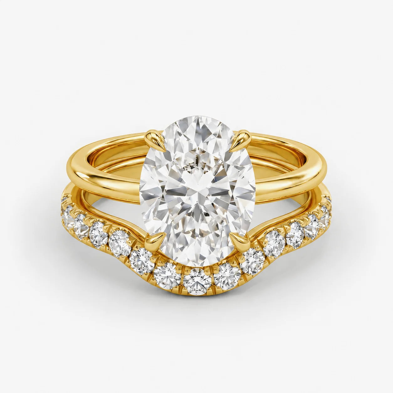 The Lumiere Duo Oval Solitaire Ring Set