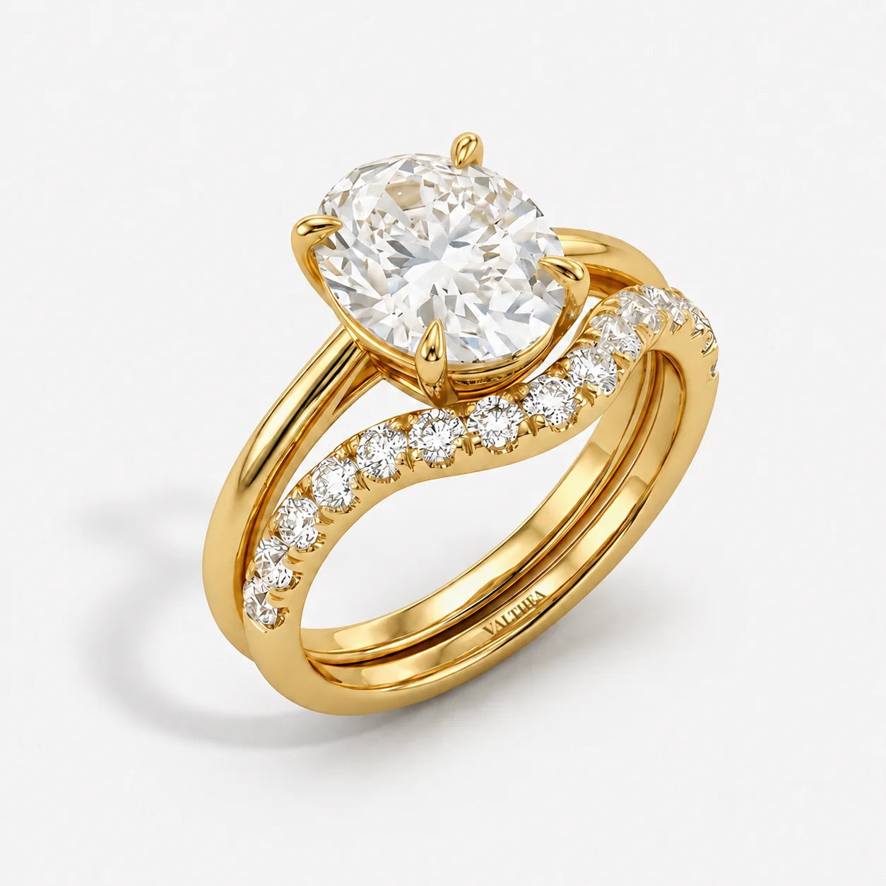 The Lumiere Duo Oval Solitaire Ring Set