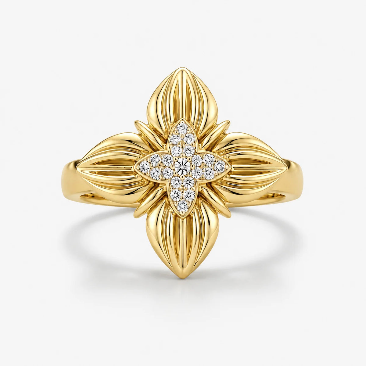 The Luminis Clementia Cross Floral Filigree Ring