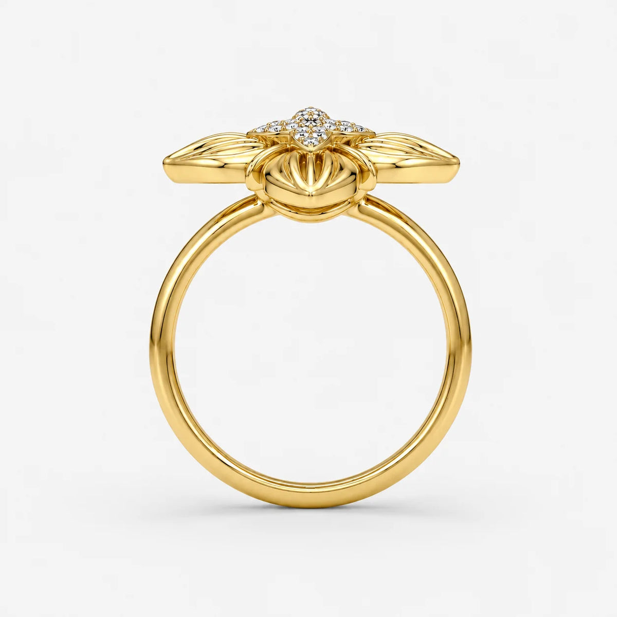 The Luminis Clementia Cross Floral Filigree Ring