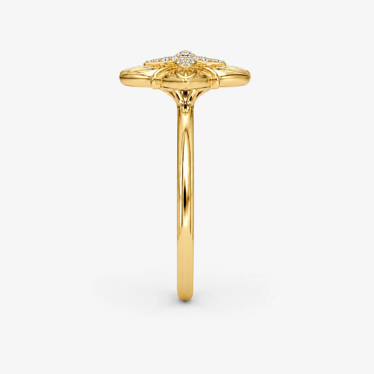 The Luminis Clementia Cross Floral Filigree Ring
