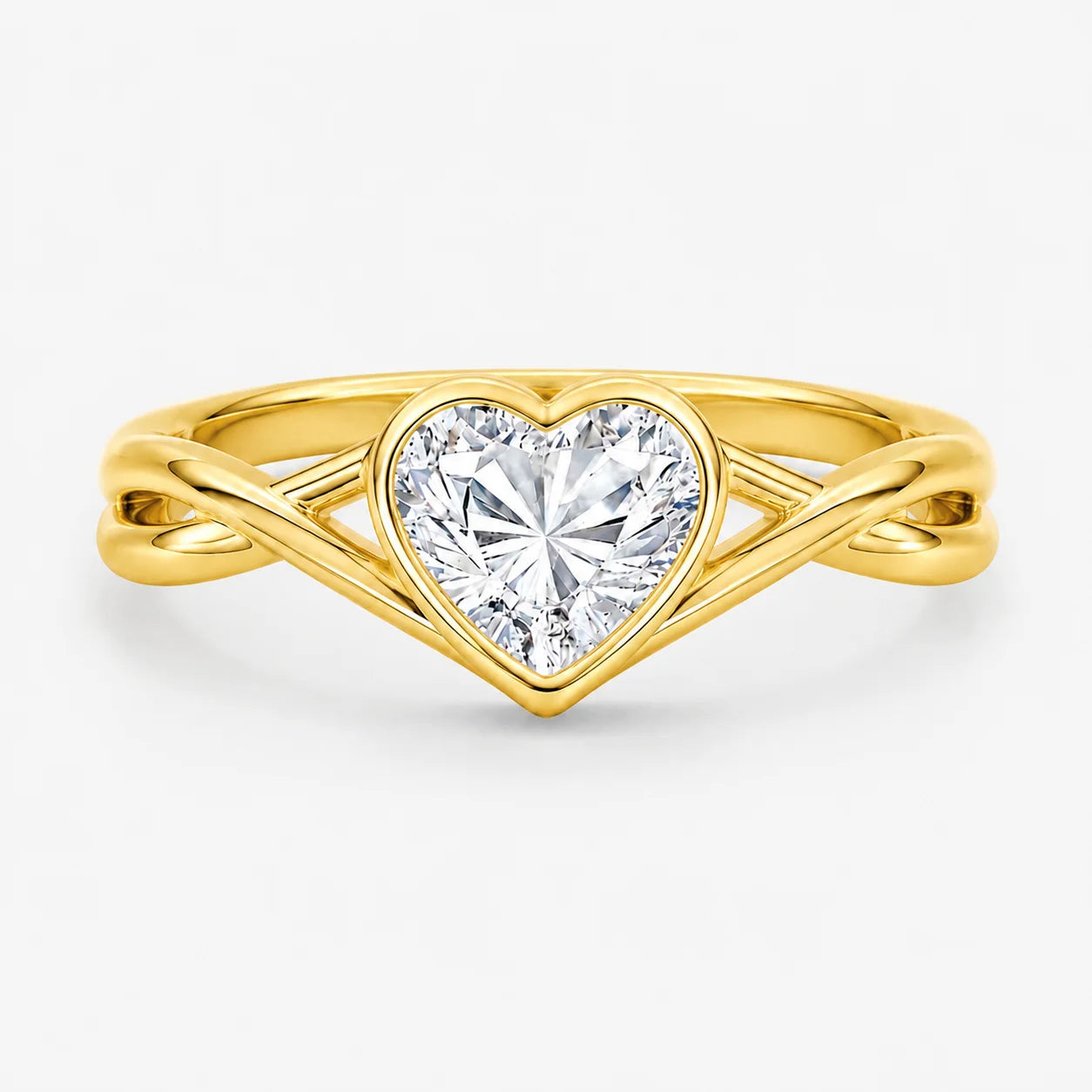 The Lux Ordo Lumiere Heart Bezel Twist Ring