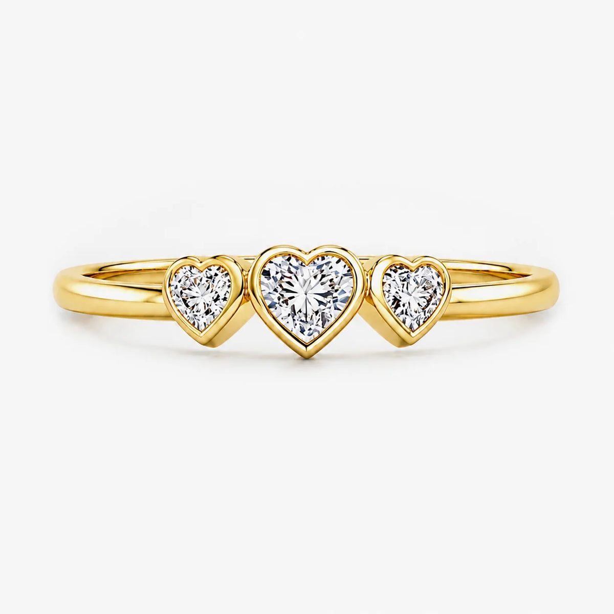 The Cor Fluctus Triple Heart Pave Ring