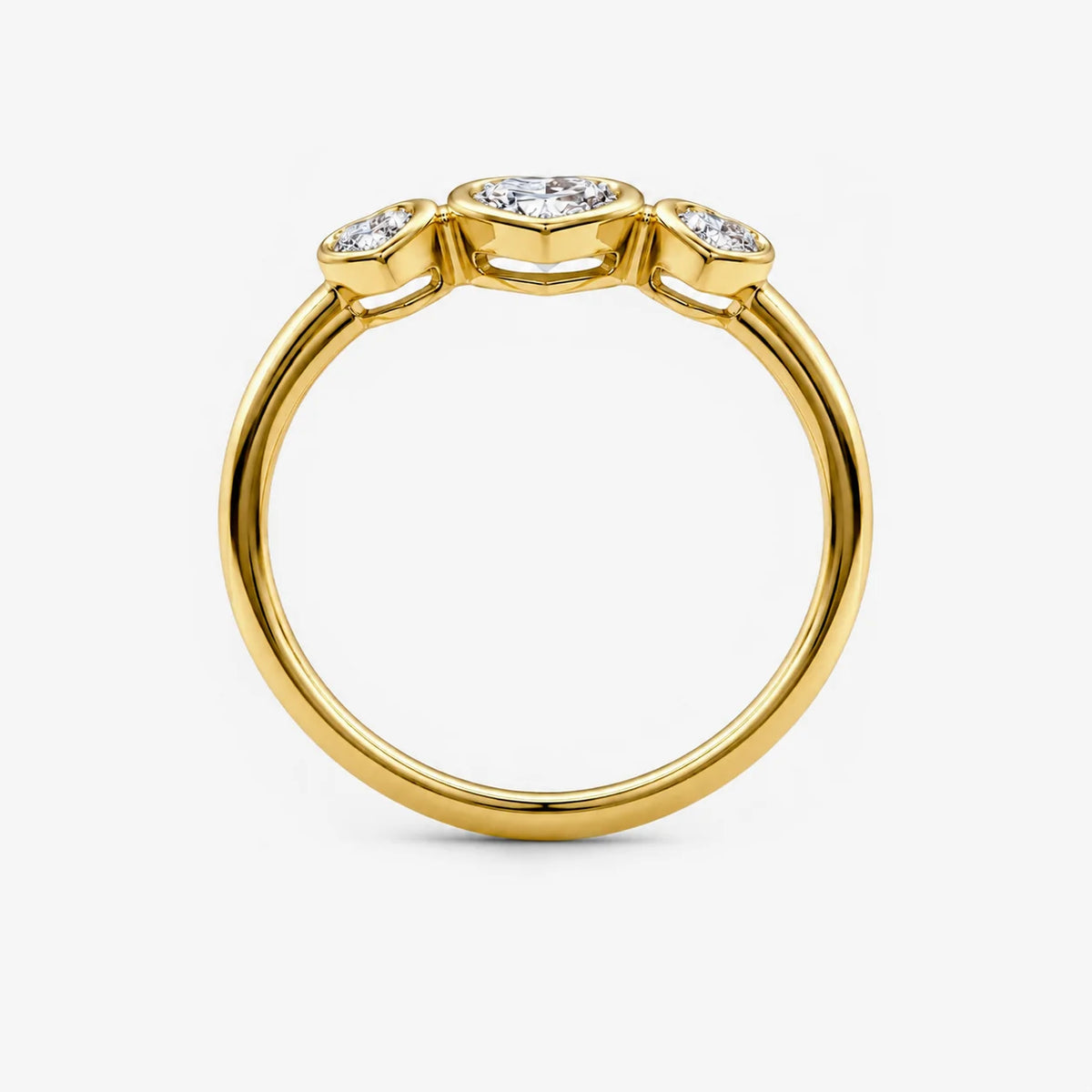 The Cor Fluctus Triple Heart Pave Ring