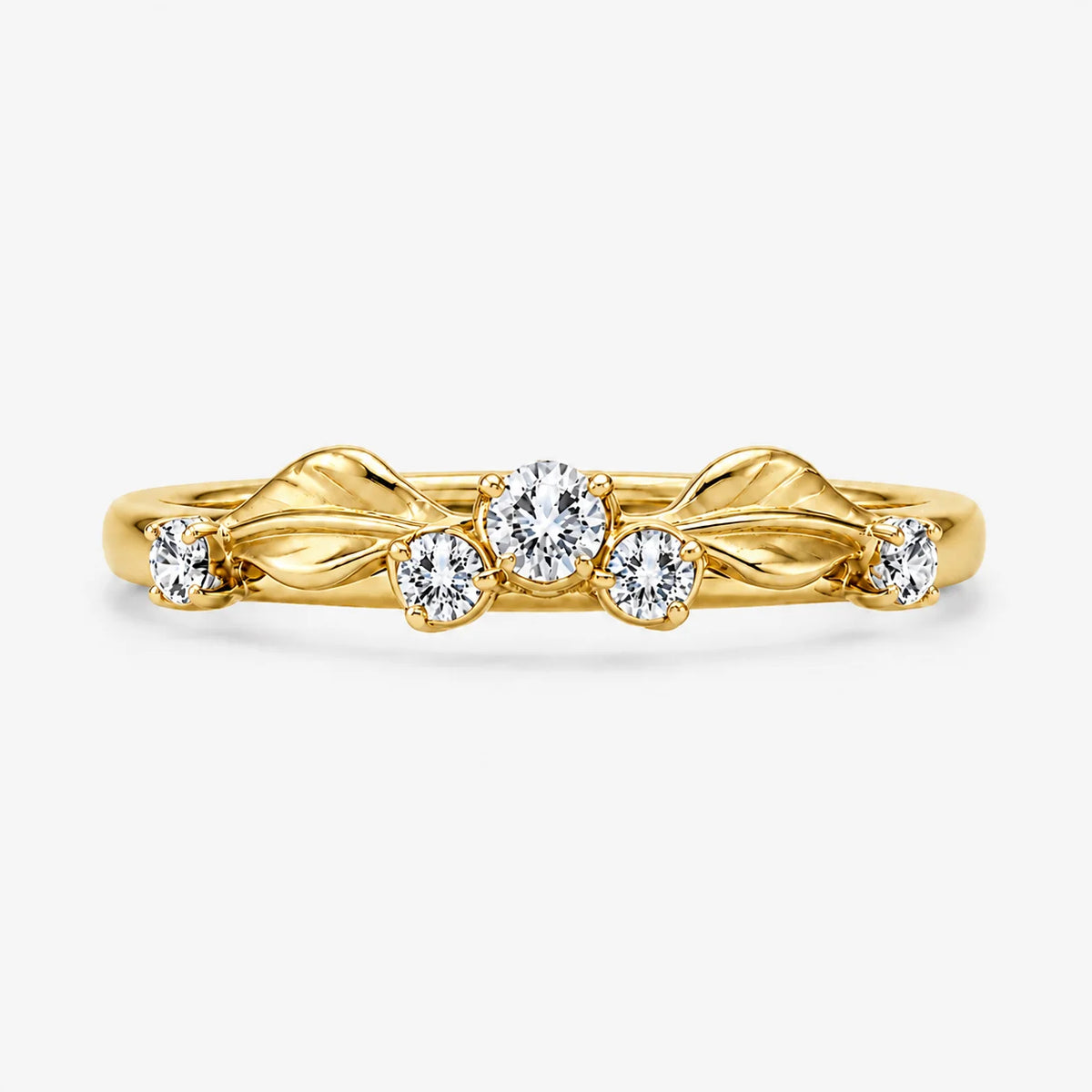 The Lux Ordo Lumiere Round Leaf Pave Ring