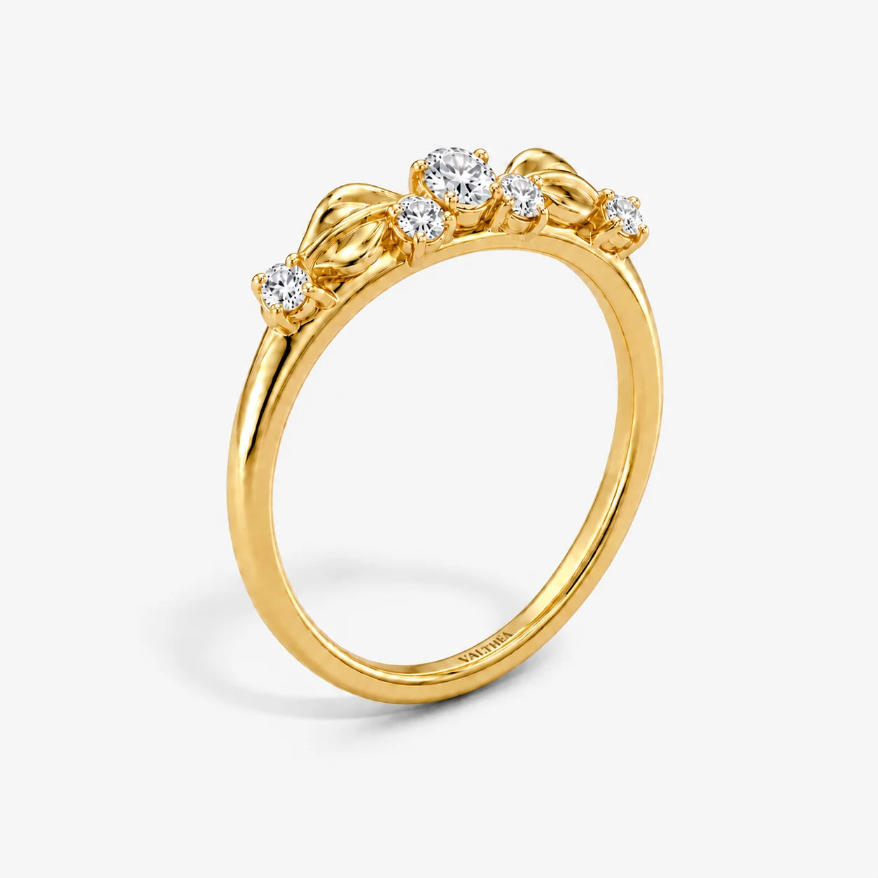 The Lux Ordo Lumiere Round Leaf Pave Ring