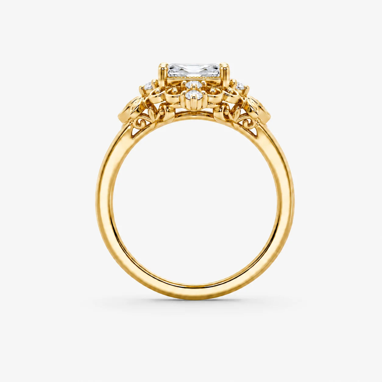 The Clementia Lumiere Radiant Cut Filigree Ring