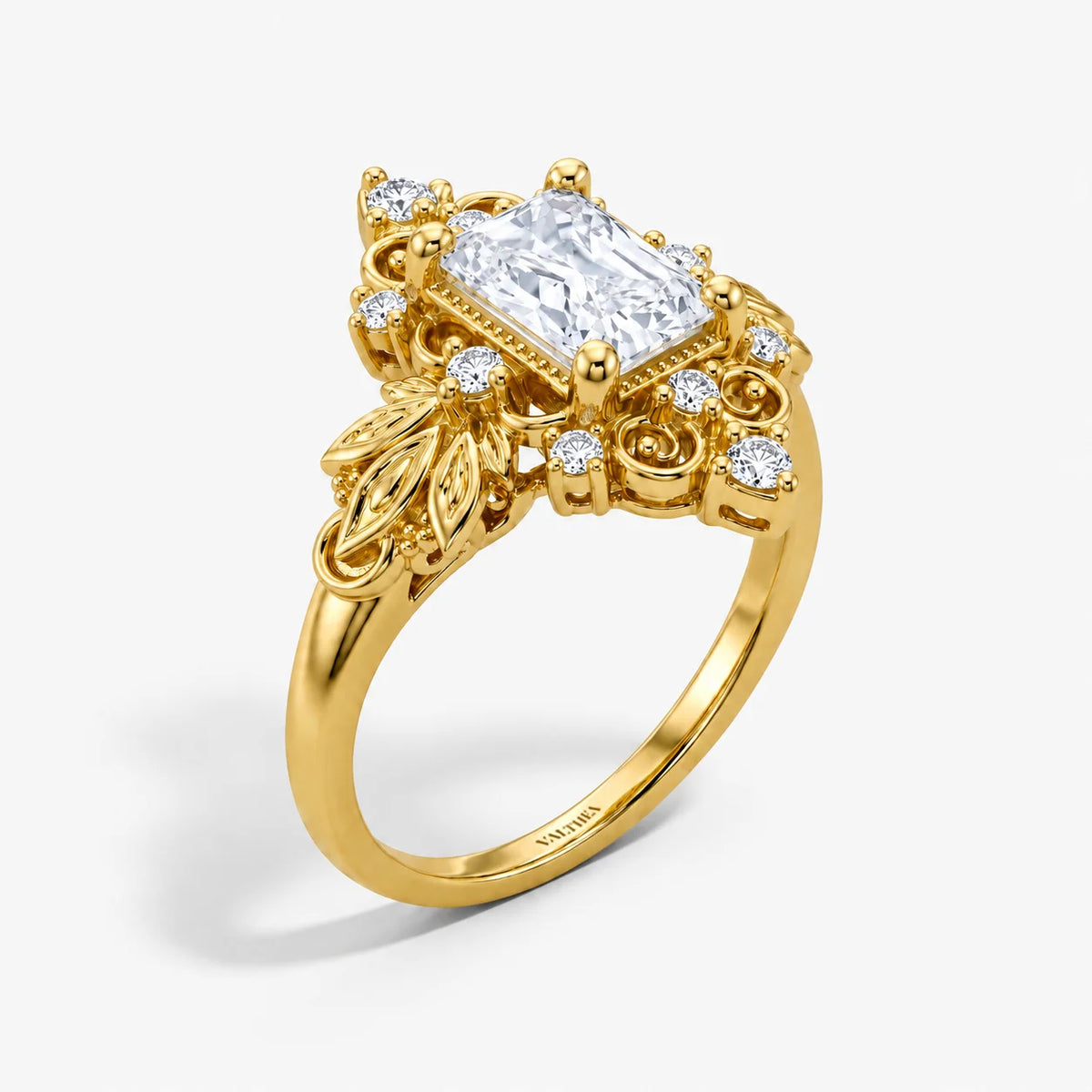 The Clementia Lumiere Radiant Cut Filigree Ring