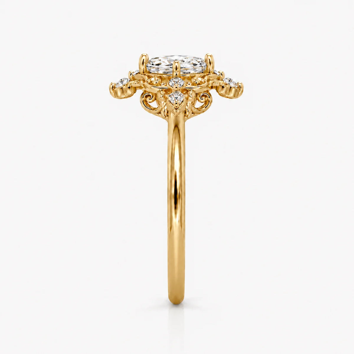The Clementia Lumiere Marquise Filigree Floral Ring