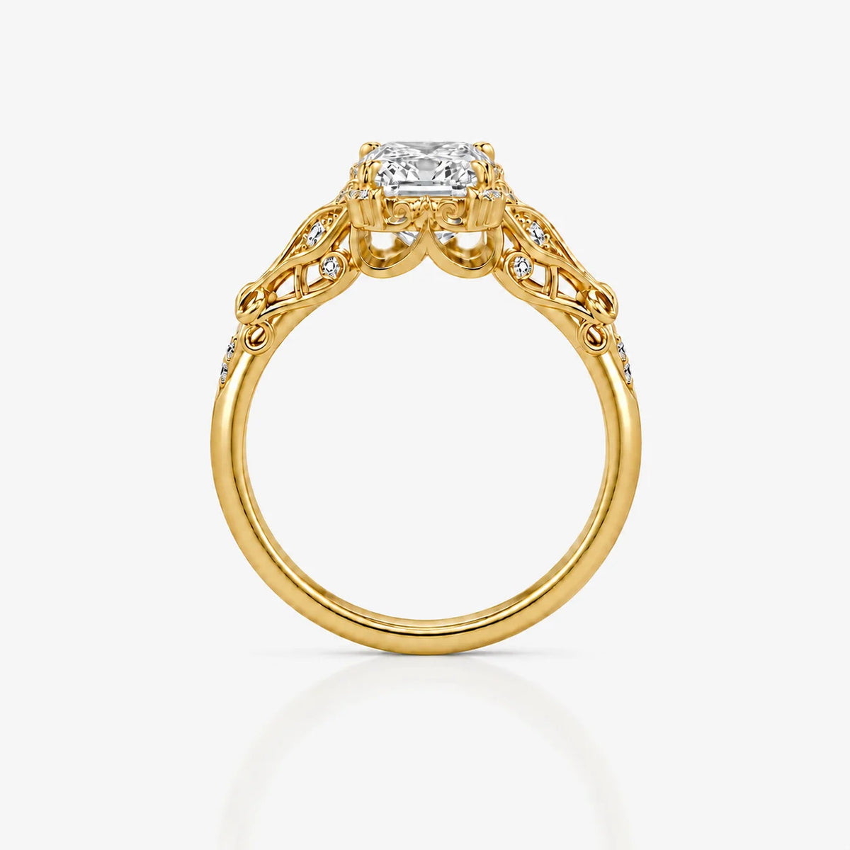 The Clementia Lumiere Radiant Cut Filigree Royal Power Ring