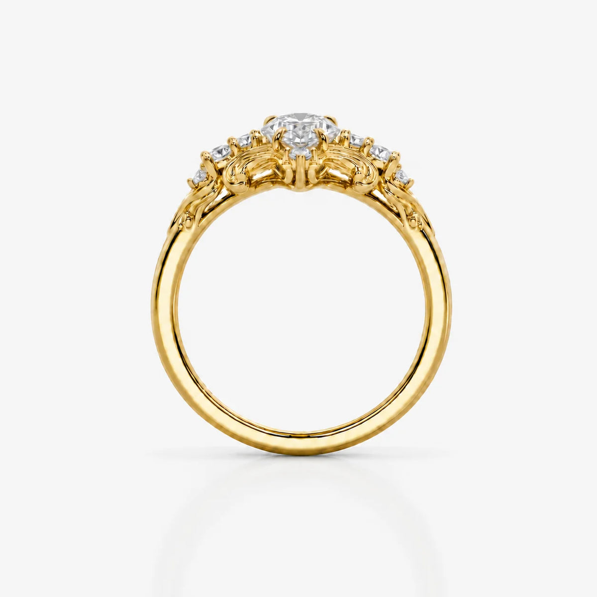 The Clementia Lumiere Marquise Filigree Royal Power Ring