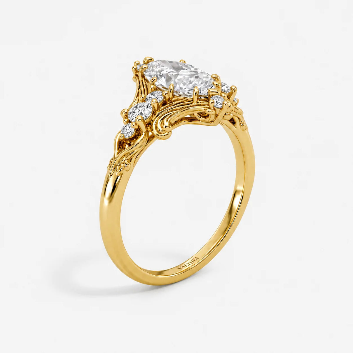 The Clementia Lumiere Marquise Filigree Royal Power Ring