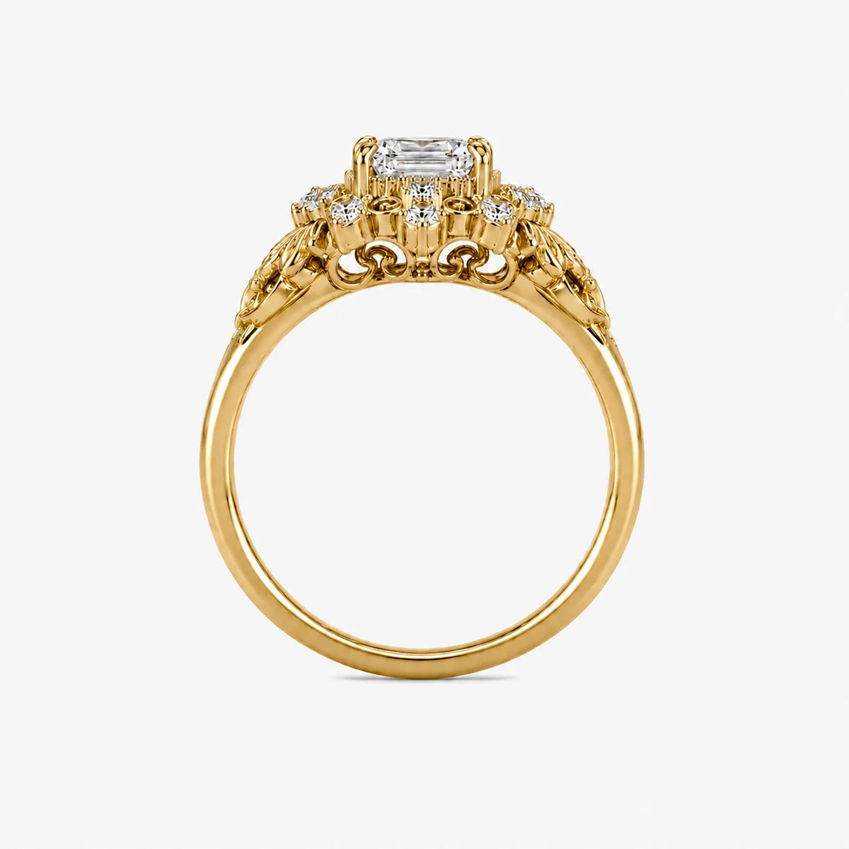 The Clementia Lumiere Radiant Cut Filigree Vintage Ring