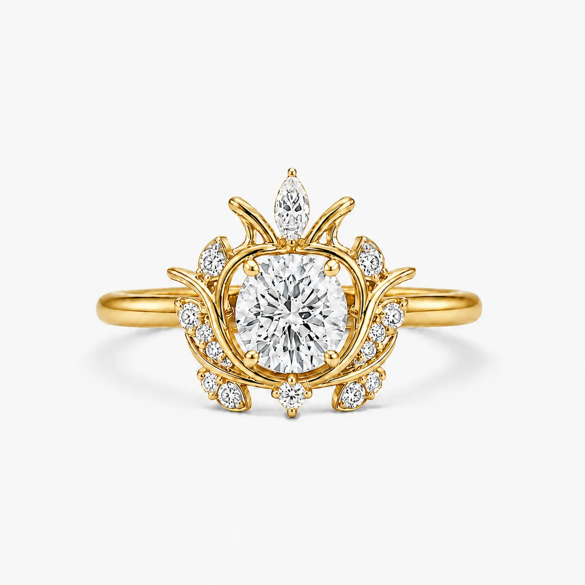 The Clementia Lumiere Oval Filigree Crown Ring