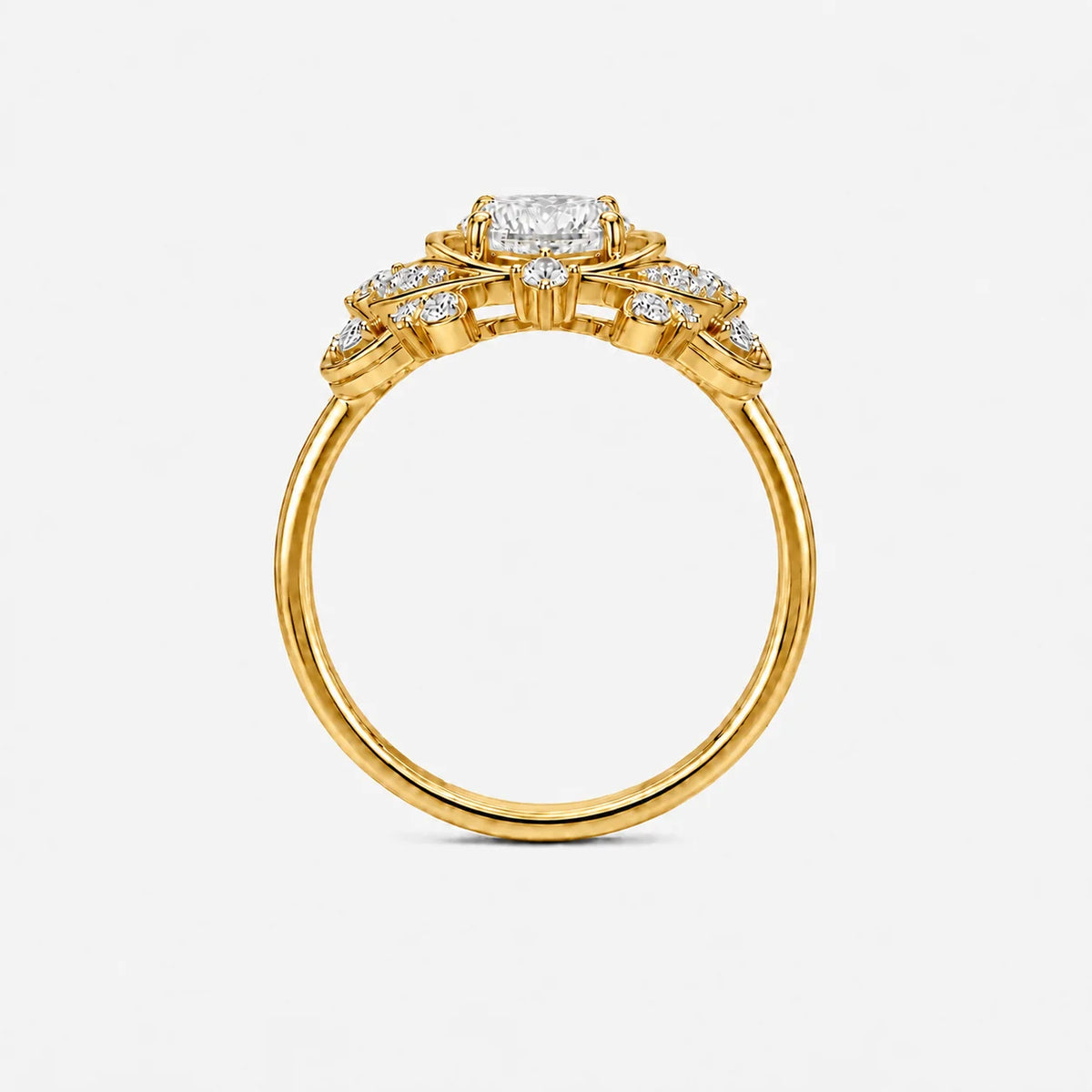 The Clementia Lumiere Oval Filigree Crown Ring