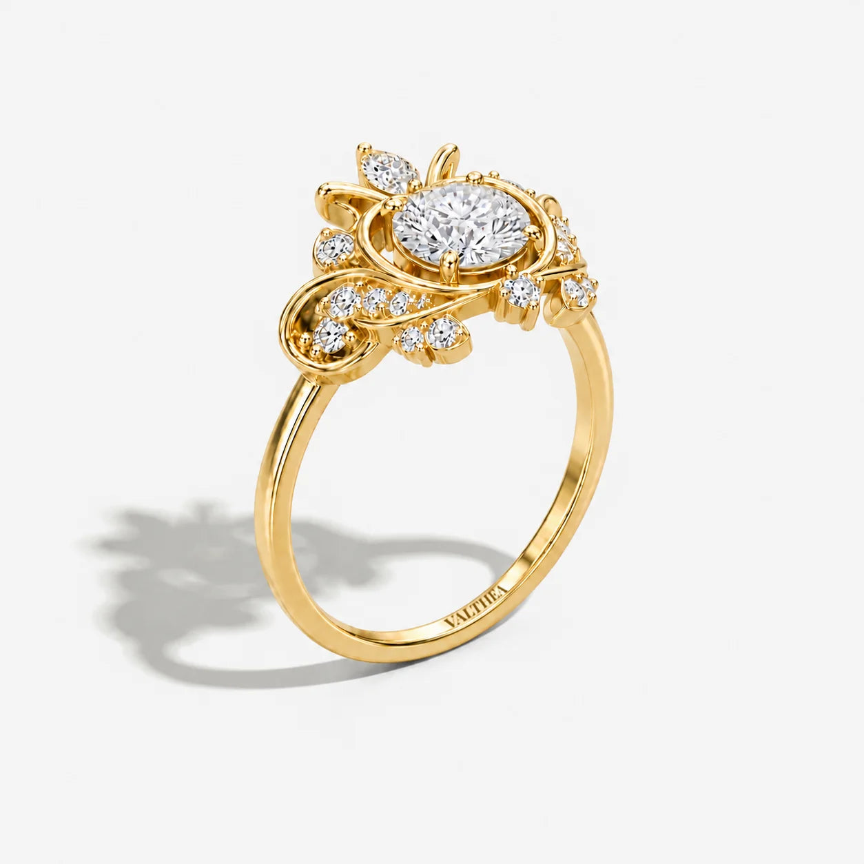 The Clementia Lumiere Oval Filigree Crown Ring