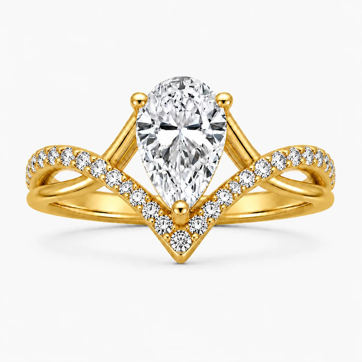 The Couronne Lumiere Pear Solitaire Ring