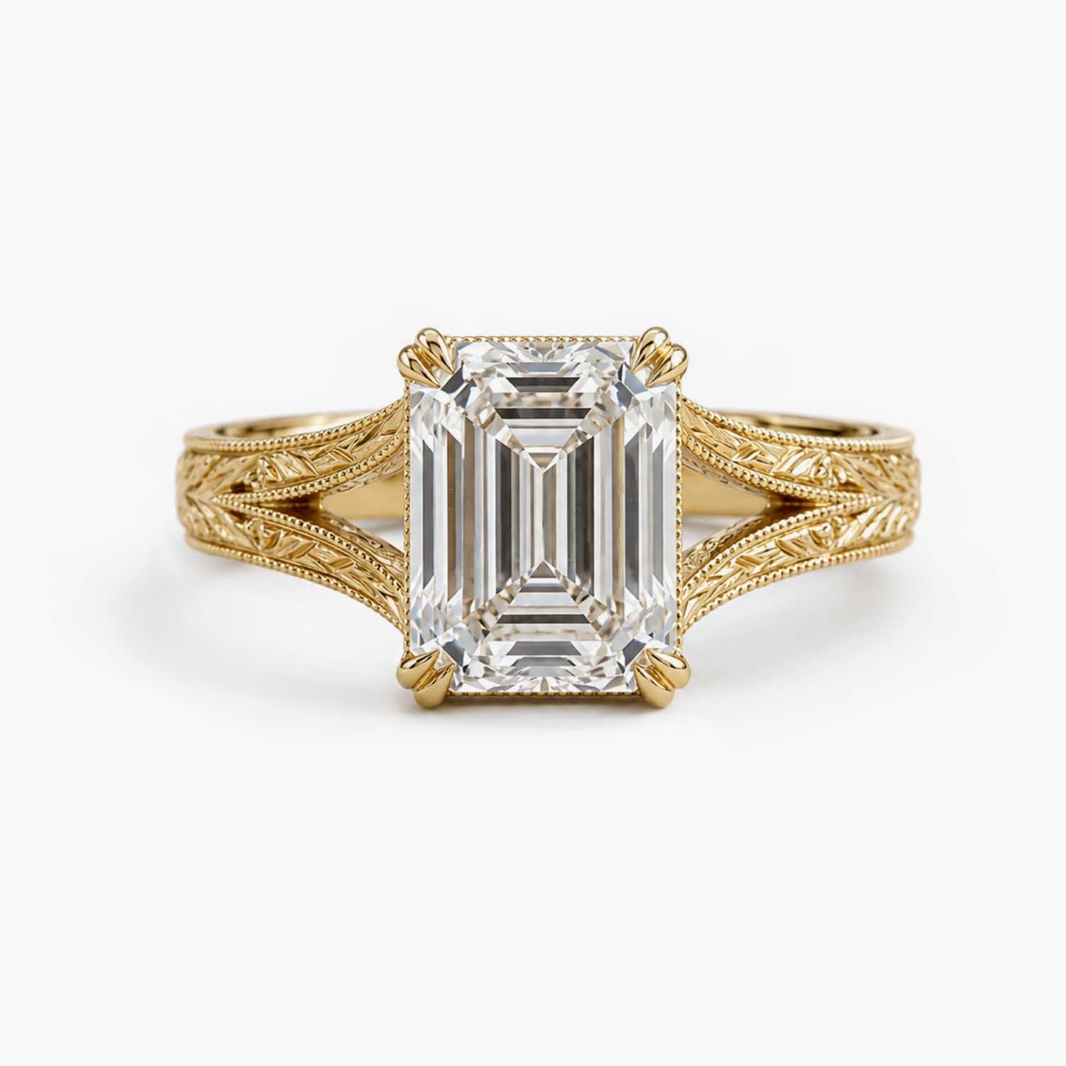 The Filigree Emerald Cut Solitaire Ring