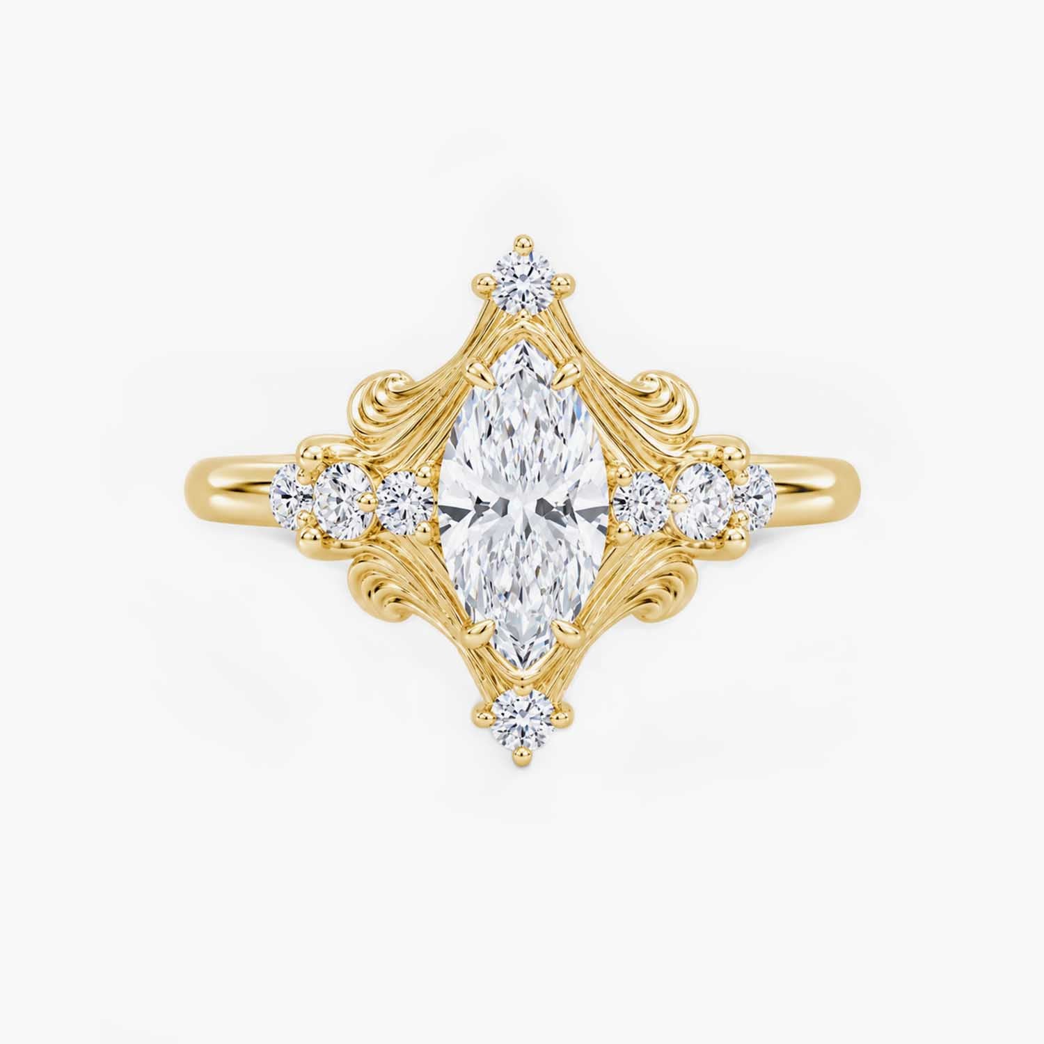 The Clementia Lumiere Marquise Filigree Royal Power Ring