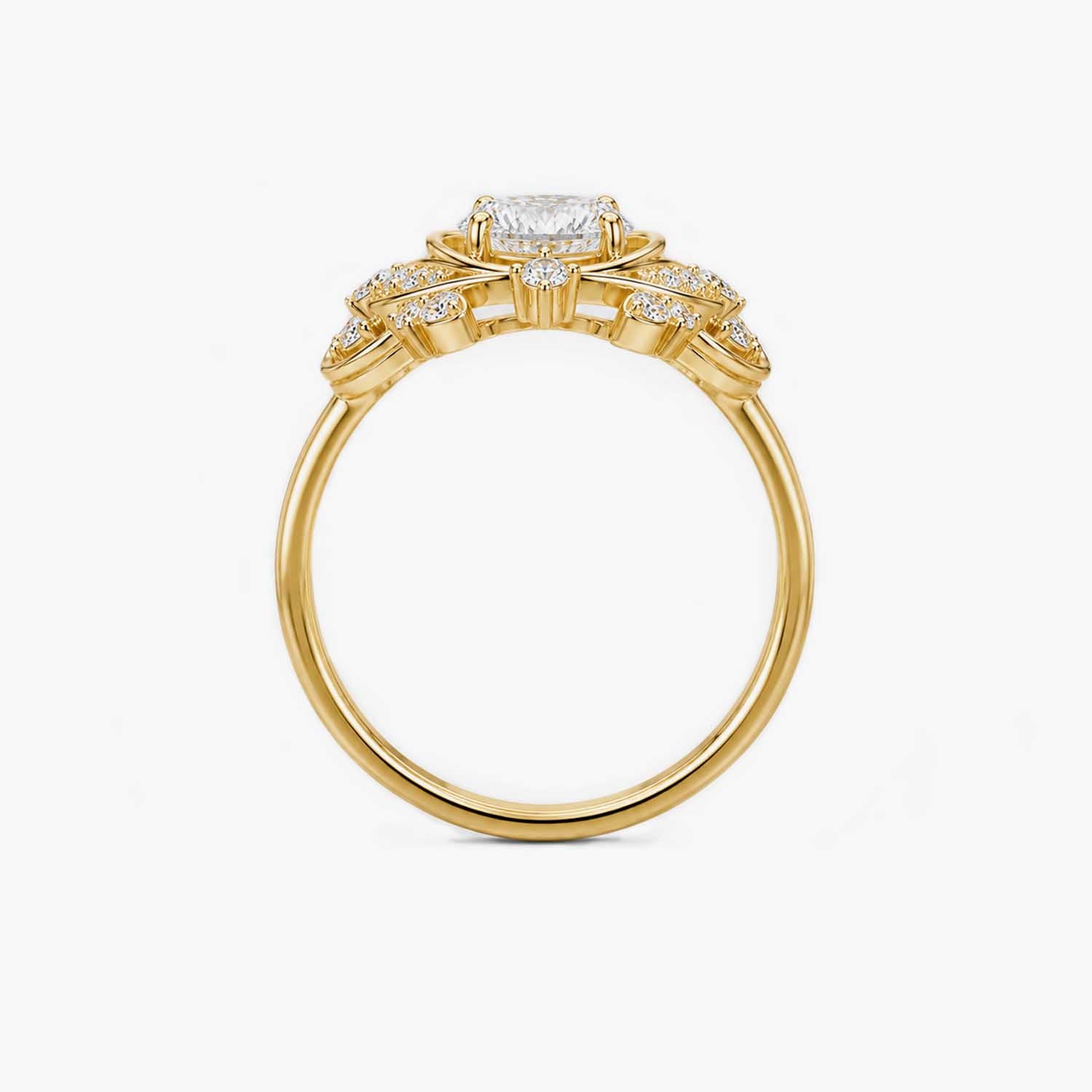 The Clementia Lumiere Oval Filigree Crown Ring