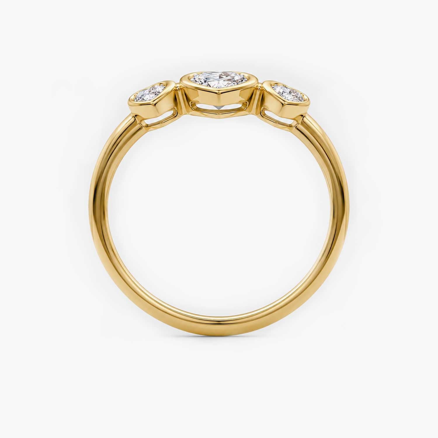 The Cor Fluctus Triple Heart Pave Ring