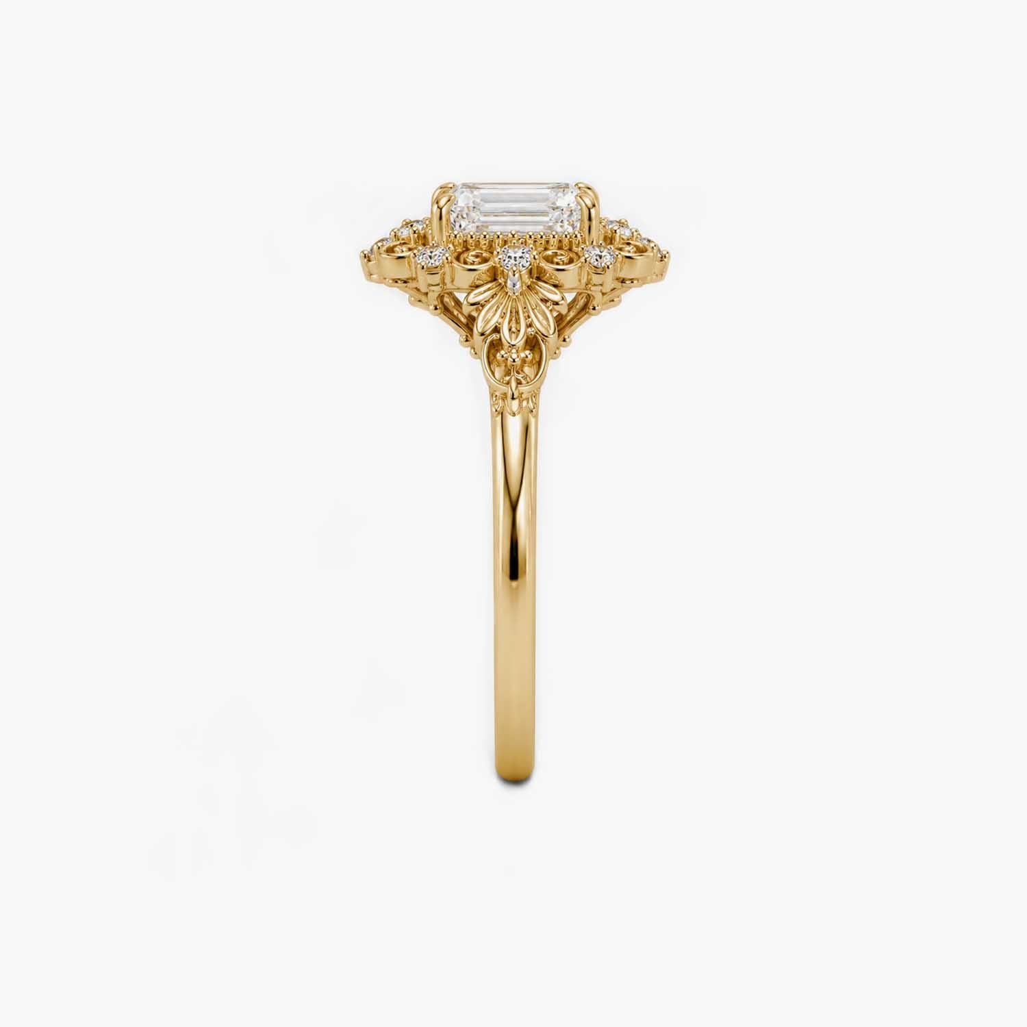 The Clementia Lumiere Radiant Cut Filigree Vintage Ring