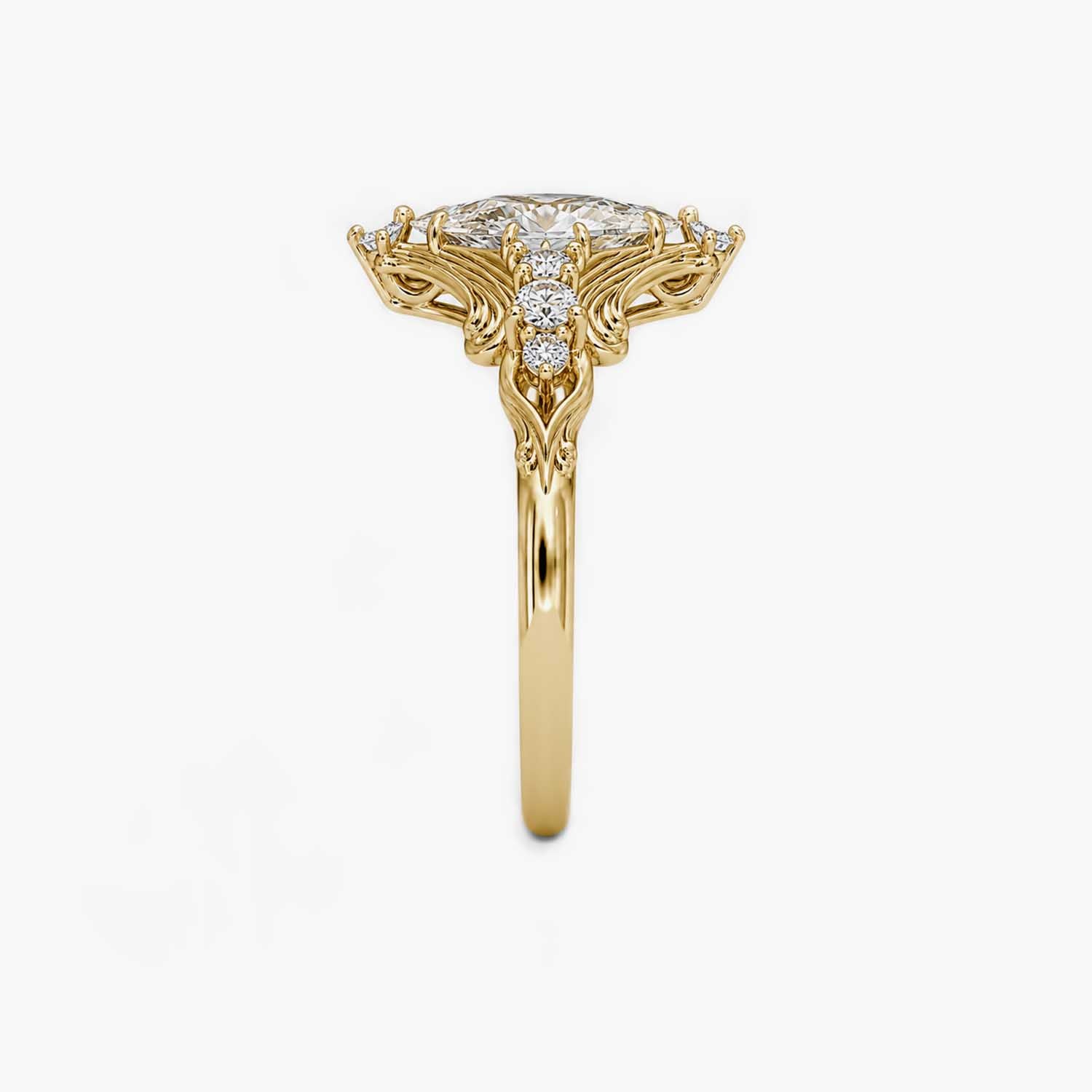 The Clementia Lumiere Marquise Filigree Royal Power Ring
