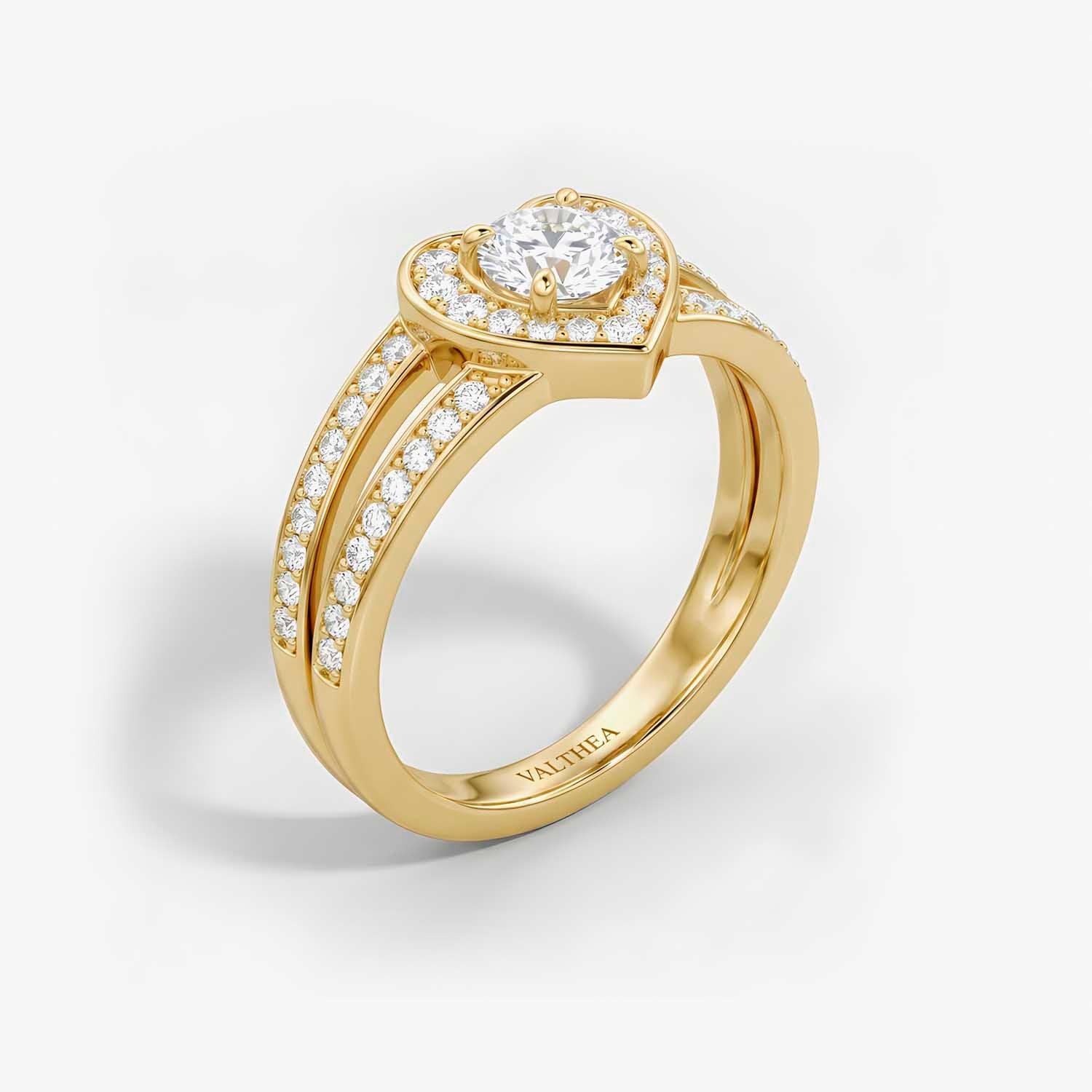 The Cor Lumiere Heart Solitaire Ring Set