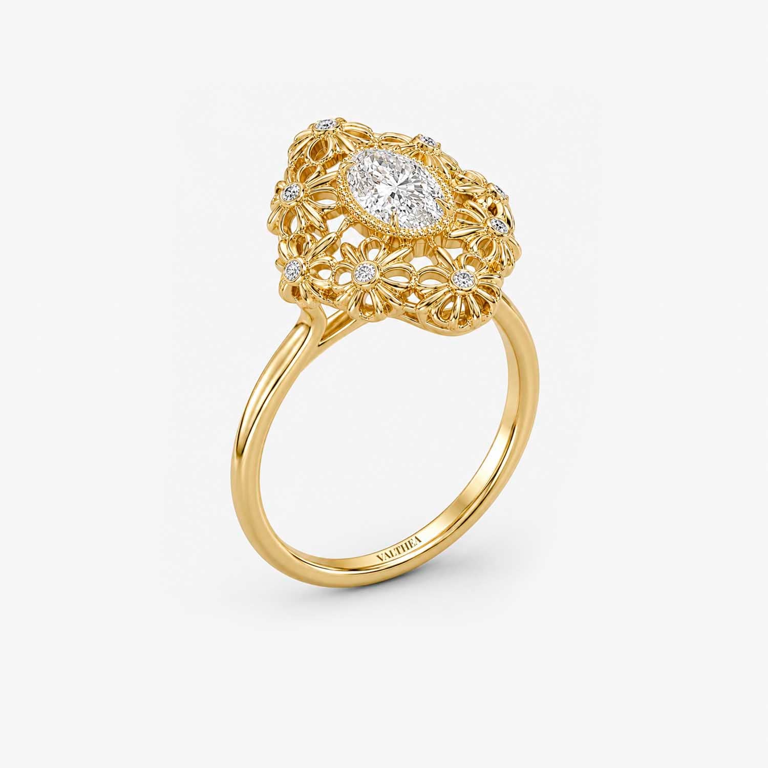 The Lux Ordo Lumiere Oval Filigree Cross Power Ring
