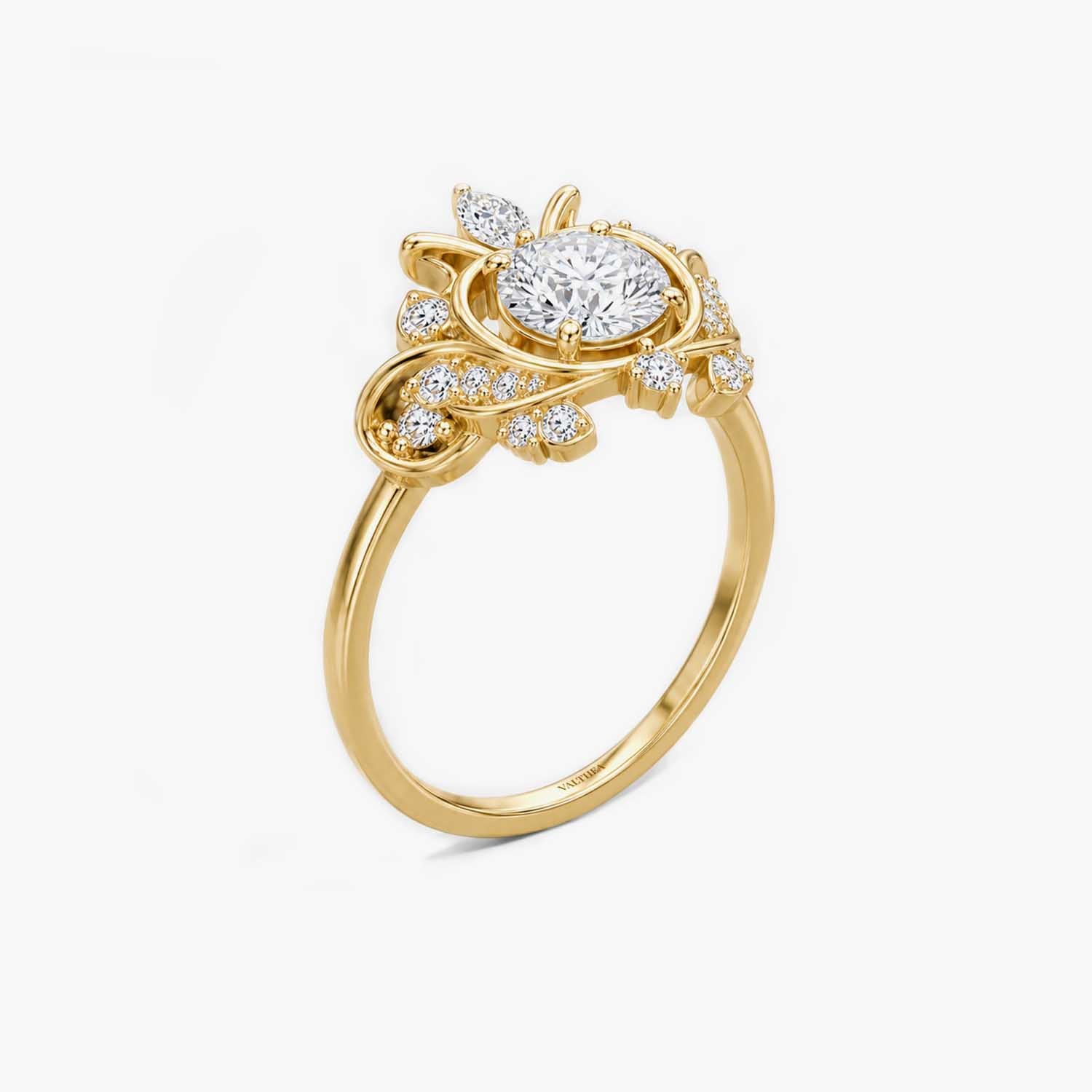 The Clementia Lumiere Oval Filigree Crown Ring