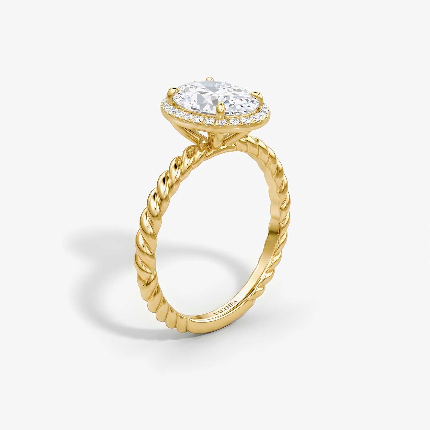 The Lumiere Corda Oval Halo Solitaire Ring