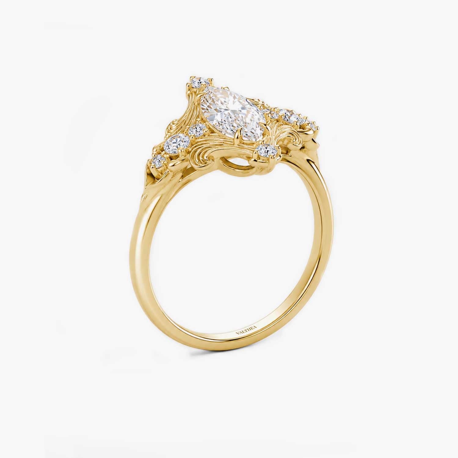 The Clementia Lumiere Marquise Filigree Royal Power Ring