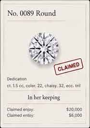 No. 0089 Round. Claimed. In her keeping. Claimed value $20,000; entry $6,000.