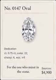 No. 0147 Oval. . For the one who mines the stone. $4,900.